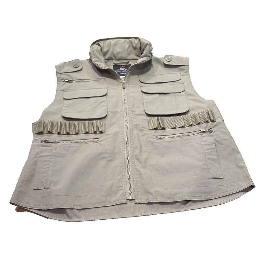 Rothco Ranger Vest Mens Khaki Tactical Utility Hunting‎ Multi Pocket Size M